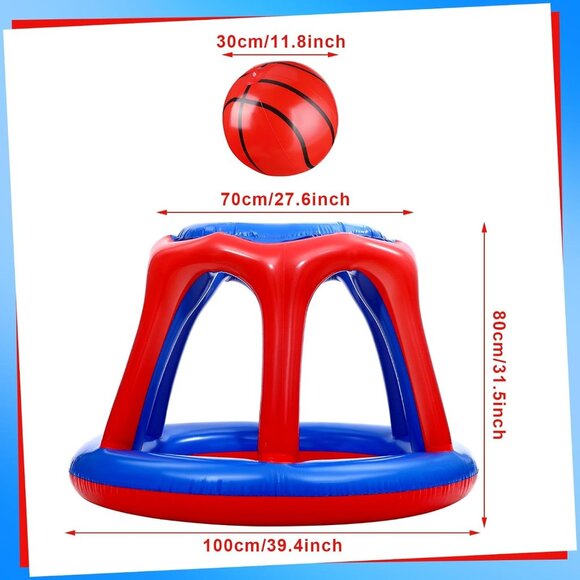 Inflatable Swimming Pool Basketball Hoop with 1 Ball - Picture 4 of 4
